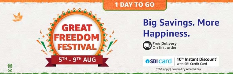 Amazon Great Freedom Festival ਸੇਲ 5 ਅਗਸਤ ਤੋਂ ਸ਼ੁਰੂ ਹੋਵੇਗੀ! ਭਾਰੀ ਛੂਟ ਤੇ ਫੋਨ ਤੋਂ ਲੈਪਟਾਪ ਤੱਕ ਖਰੀਦਦਾਰੀ ਕਰੋ