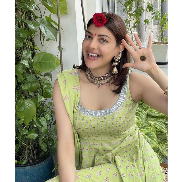 Kajal Aggarwal ਨੇ ਵਿਆਹ ਤੋਂ ਬਾਅਦ ਪਹਿਲੀ ਵਾਰ ਹਰਿਆਲੀ ਤੀਜ ਮਨਾਈ, ਤਸਵੀਰਾਂ ਵਾਇਰਲ ਹੋਈਆਂ