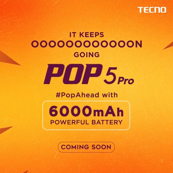 Tecno Pop 5 Pro: 6,000mAh ਬੈਟਰੀ ਸਮਰੱਥਾ ਵਾਲਾ ਇਹ ਸਮਾਰਟਫੋਨ ਜਲਦ ਹੀ ਭਾਰਤ ‘ਚ ਦਸਤਕ ਦੇਵੇਗਾ।