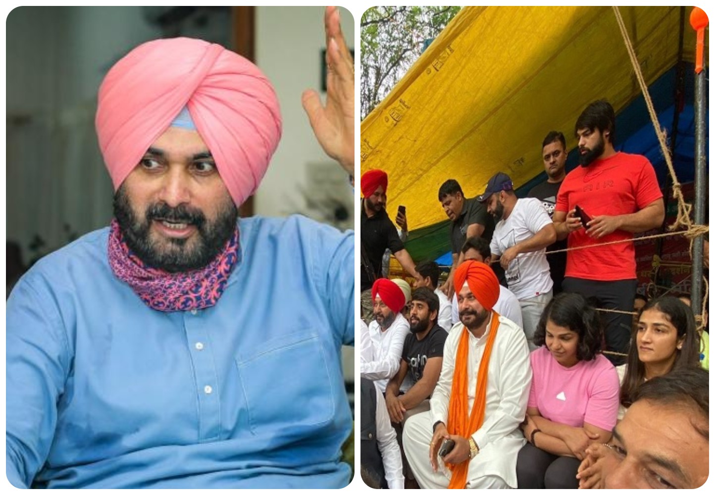 ਮਹਿਲਾ ਪਹਿਲਵਾਨਾਂ ਦੇ ਧਰਨੇ ‘ਚ ਦਿੱਲੀ ਜੰਤਰ ਮੰਤਰ ਪਹੁੰਚੇ  ਨਵਜੋਤ ਸਿੱਧੂ ਅਤੇ ਨਵਤੇਜ ਸਿੰਘ ਚੀਮਾ