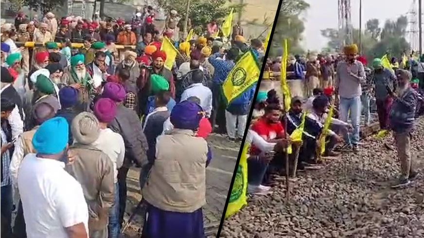 ਸ਼ੰਭੂ ‘ਚ ਰੇਲਵੇ ਟ੍ਰੈਕ ‘ਤੇ ਬੈਠੇ ਕਿਸਾਨ, 30 ਤੋਂ ਵੱਧ ਰੇਲ ਗੱਡੀਆਂ ਪ੍ਰਭਾਵਿਤ